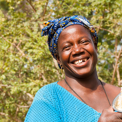 Bernadette Keita is working in a shea butter cooperative learning to make shea soap on a tree aid project in mali