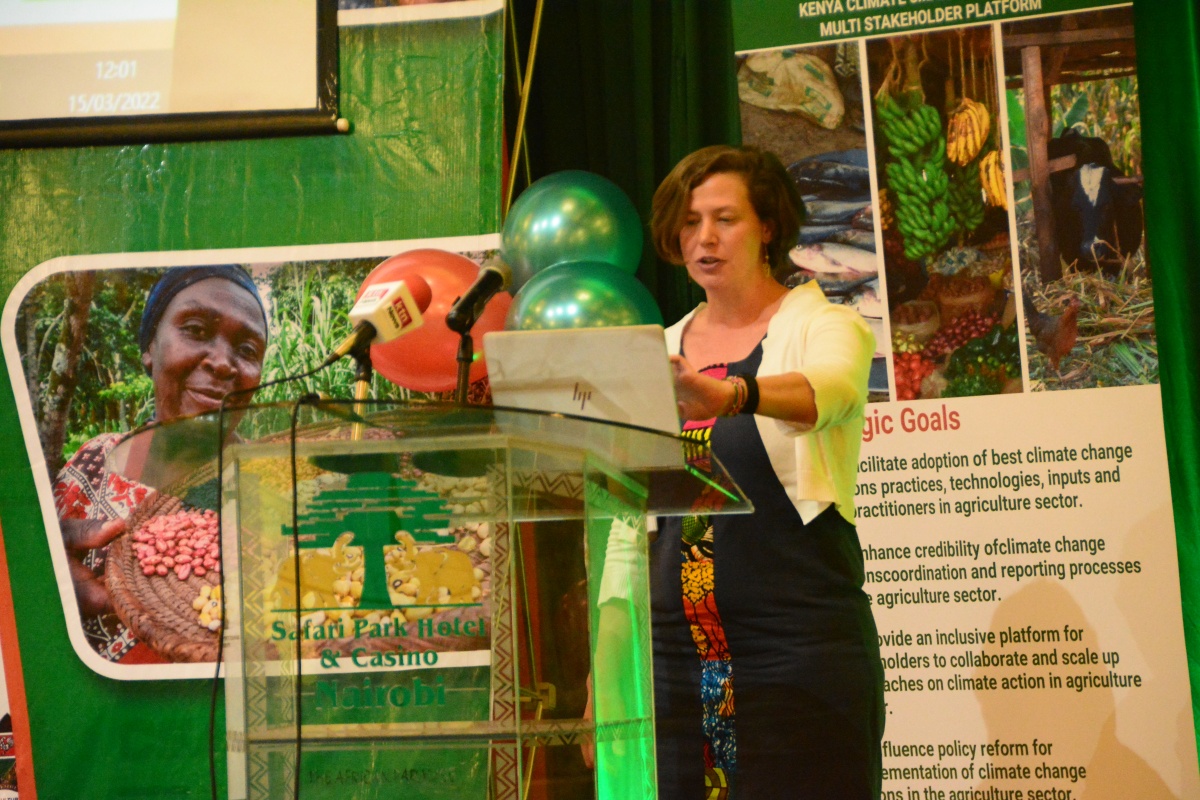 Laura Cramer from ILRI spoke about the process of developing the CSA-MSP strategy and ILRIs contribution to the platform. Cramer is part of the CSA MSP steering committee. 
