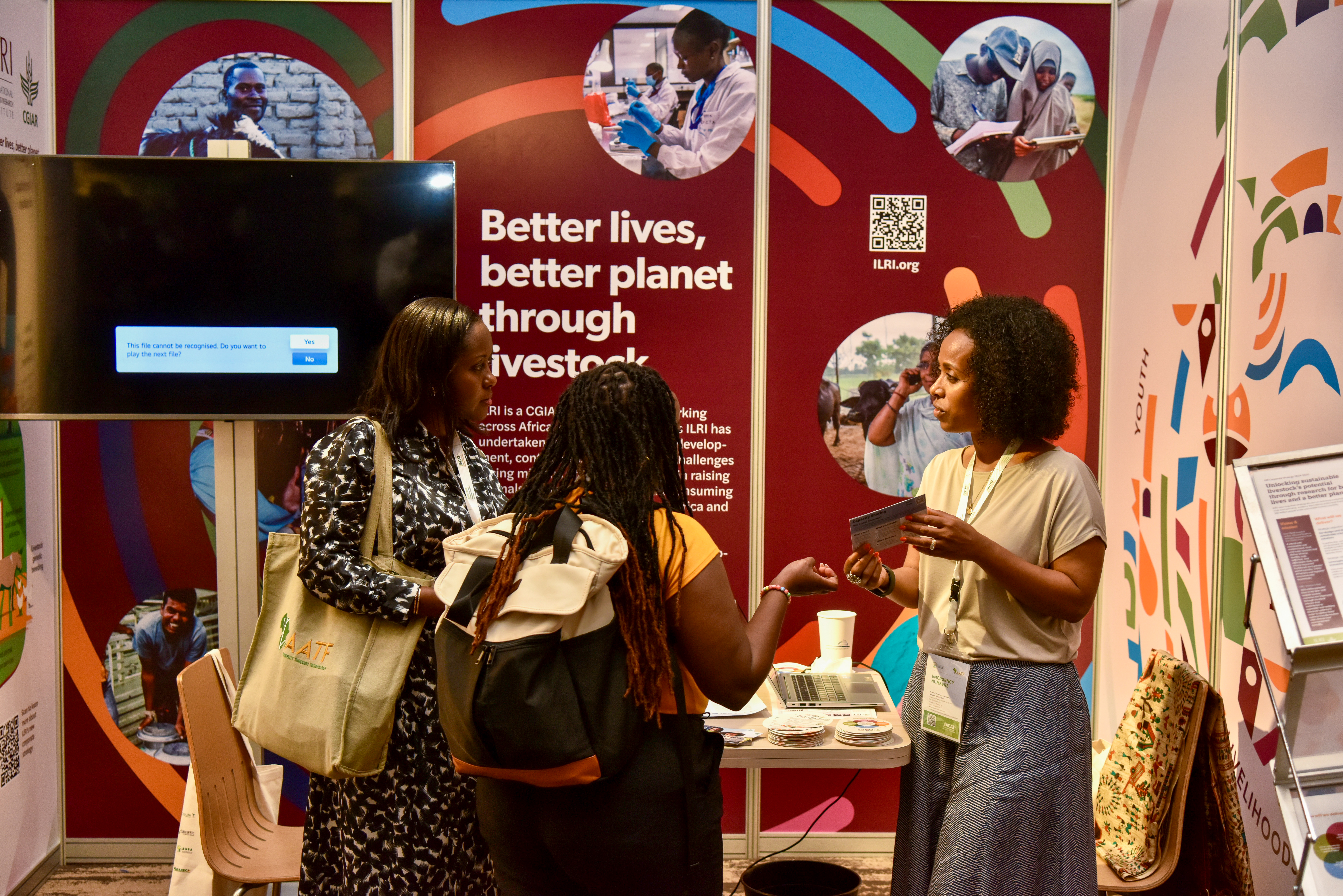 Tsehay Gashaw at the ILRI Booth-ACAT 2025 Credit: Saleef Nyambok/ILRI