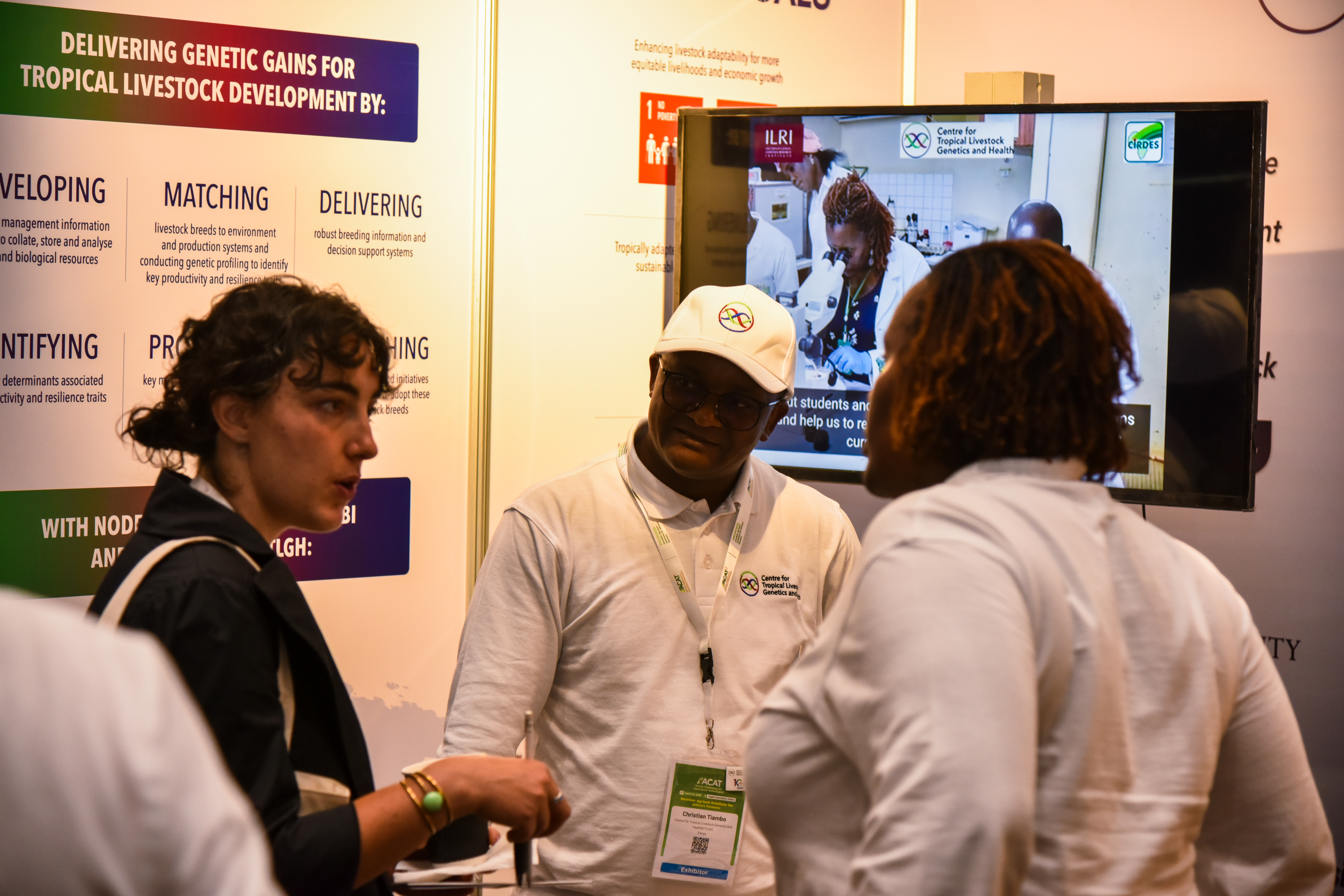 Christian Tiambo and Christine Muhonja at the CTLGH Booth-ACAT 2025 Credit: Saleef Nyambok/ILRI
