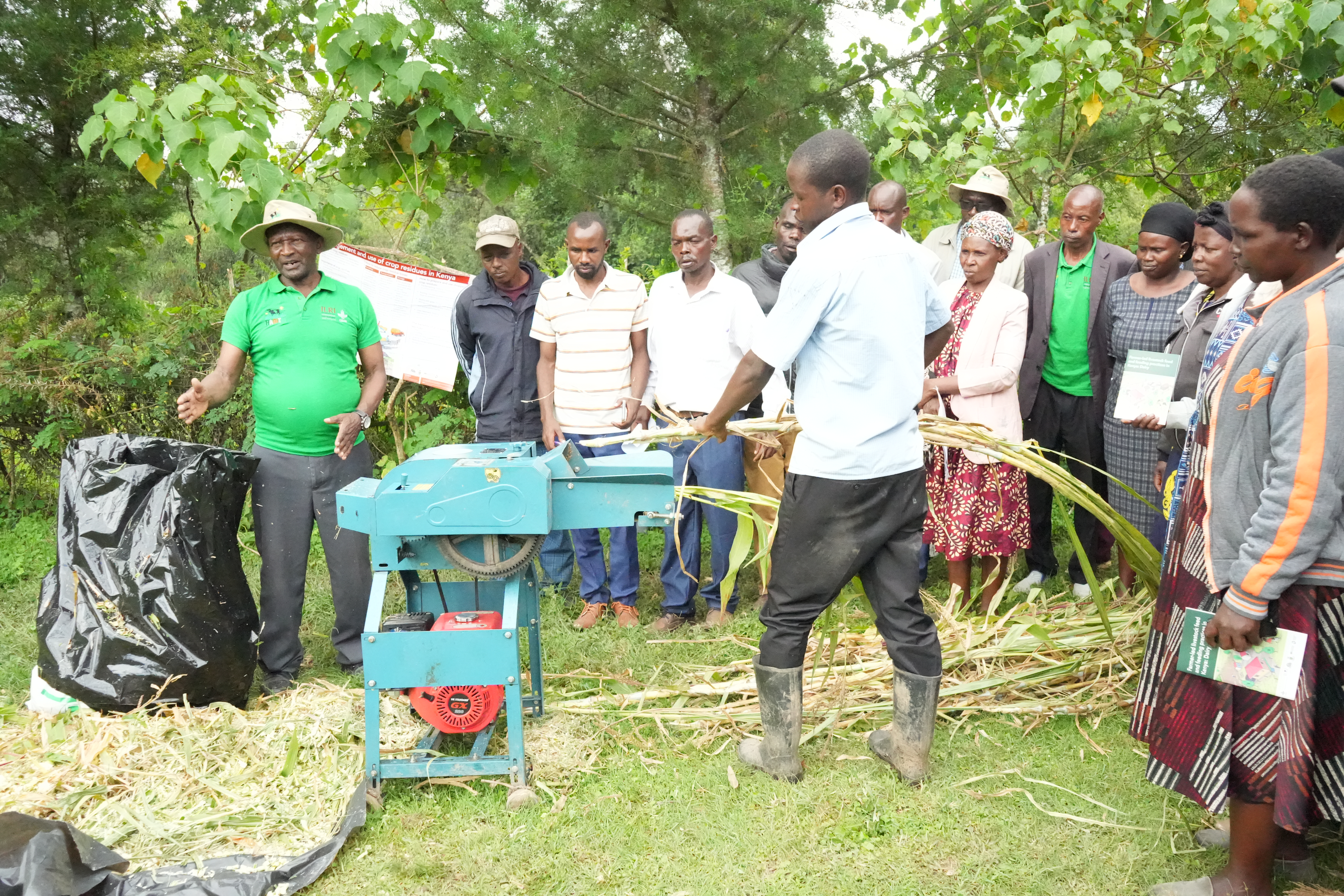Farmers learning about silage making from Pioneer Farmer Joseph Bett