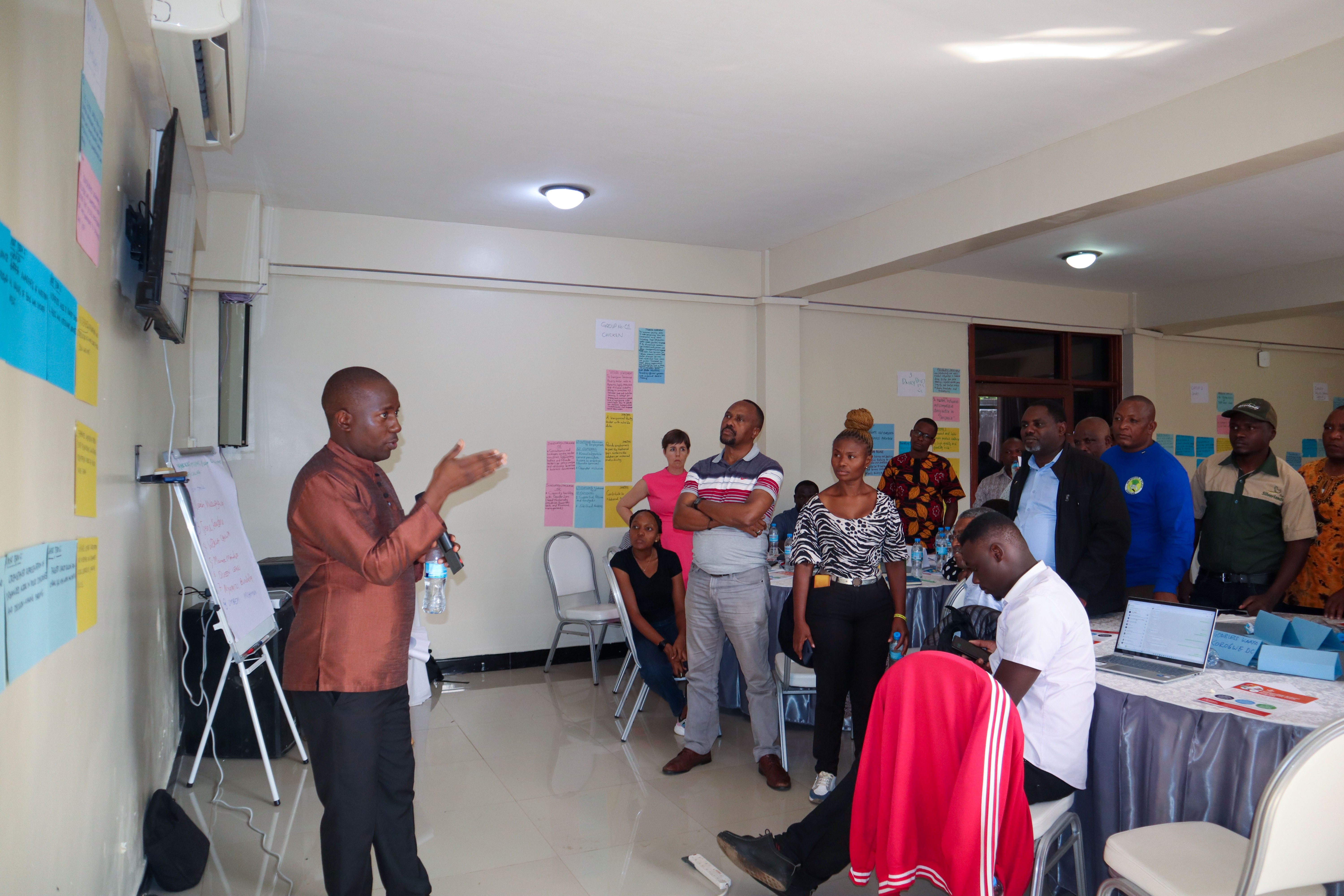Jackson Mahenge, a workshop facilitator, facilitating a session during the workshop (photo credit: ILRI/ Hadi Rashid).