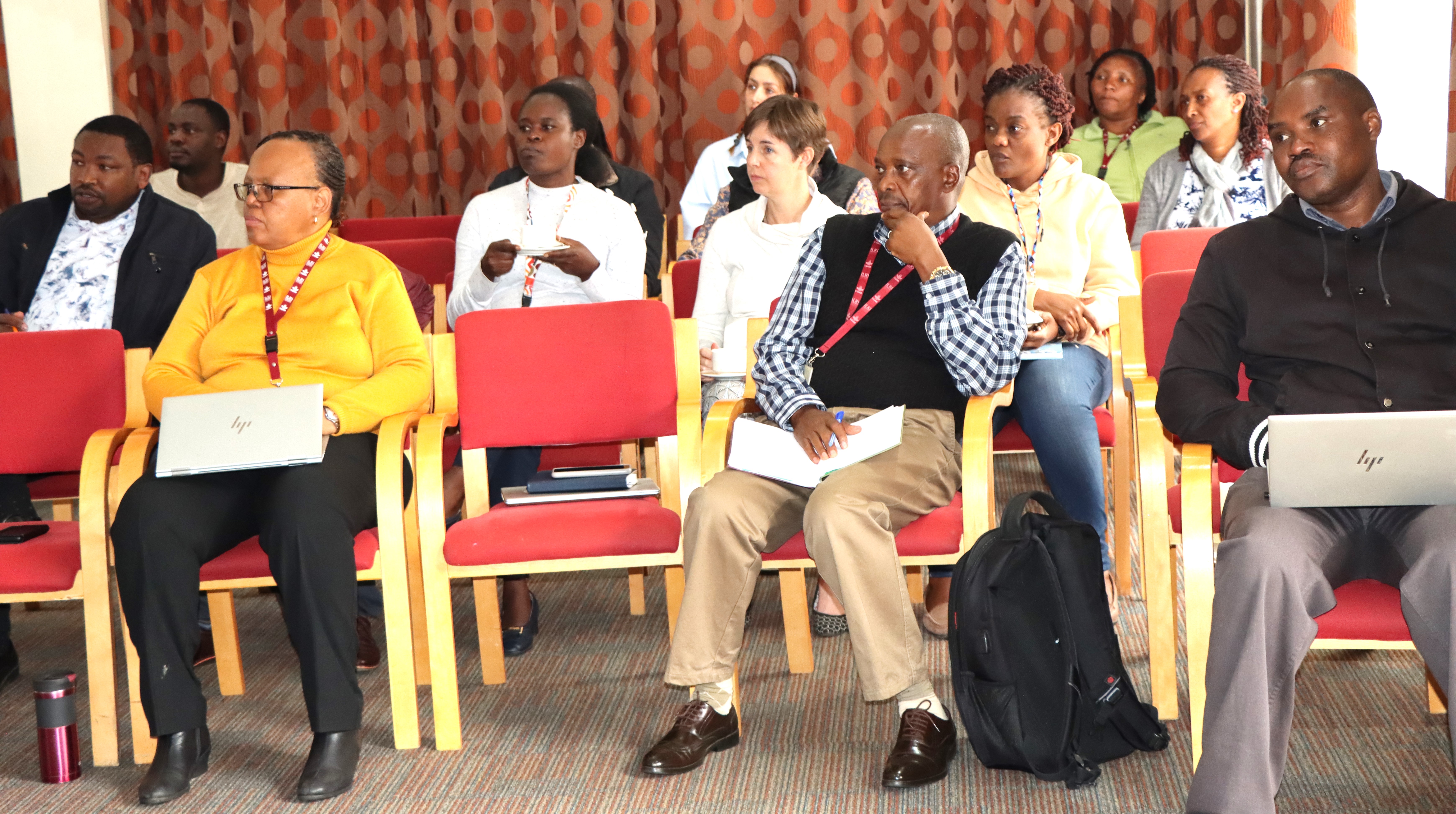 ILRI’s deputy director general, Siboniso Moyo (front left), joined staff members during the seminar (photo credit: Judy Kimani/ILRI).