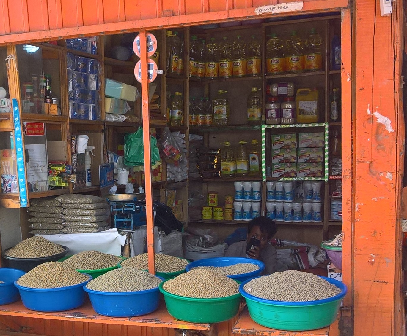Local food market in Addis Ababa