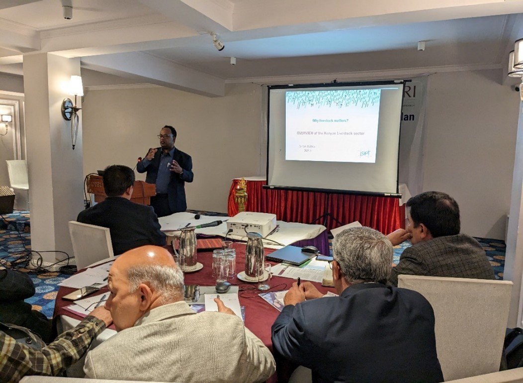 Sirak Bahta, senior scientist, ILRI, making a presentation on ‘Livestock Sector Investment and Policy Toolkit’.