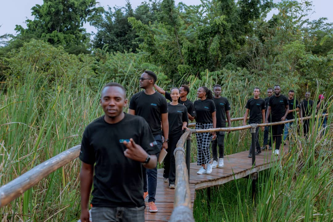 Students at Umusambi Village, where the Rwanda Wildlife Conservation Association is working to protect the endangered grey crowned crane and restore the marshland (photo credit: COHESA/ Jean de Dieu Mana)