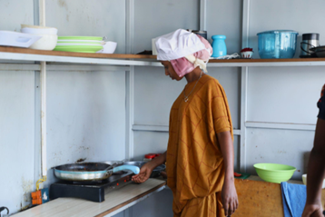A person cooking in a kitchen</p>
<p>Description automatically generated, Picture
