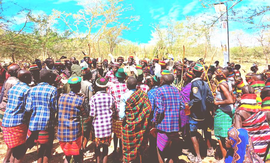 Cultural dance at the Kobebe Dam youth gathering (photo credit:&nbsp;African Youth Pastoralist Initiative/Jacob Lekaitogo).