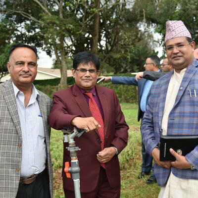 Nepal policymakers in the forage plots (ILRI / Madeline Wong)