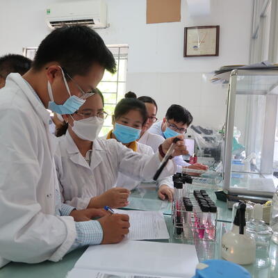 A lab training in Vietnam