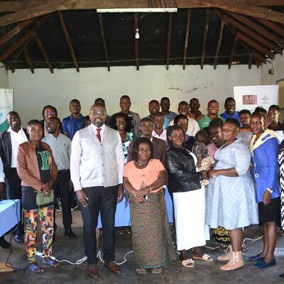 District officials, ILRI and E4Impact staff and beneficiaries of the pig-entrepreneur training after the launch of the program in Masaka (photo credit: ILRI/Pamela Wairagala). 