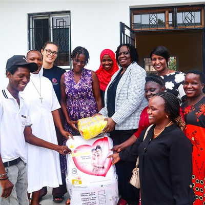 Group photo of CGIAR women with Center management and parents of children living with disabilities during international Women Day(Photo credit: ILRI/Gloriana Ndibalema)