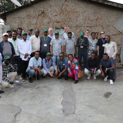 a livestock inputs agrodealer visit and group photo .