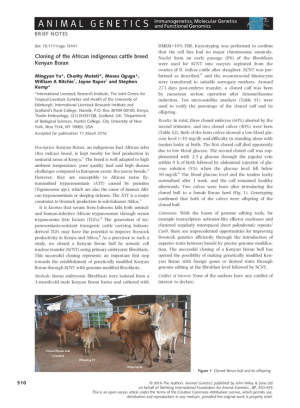 Animal Genetics - 2016 - Yu - Cloning of the African indigenous cattle breed Kenyan Boran.pdf.jpg