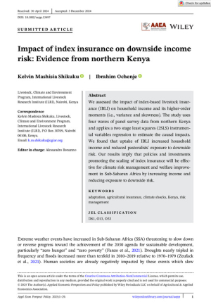 Applied Eco Perspectives Pol - 2025 - Shikuku - Impact of index insurance on downside income risk Evidence from northern.pdf.jpg