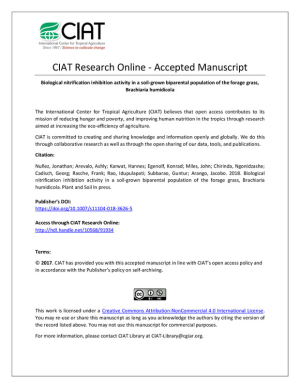 Biological nitrification inhibition activity in a soil-grown 1 biparental population of the forage grass, Brachiaria humidicola vf.pdf.jpg