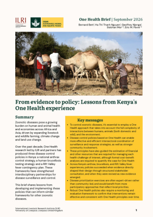 From evidence to policy: Lessons from Kenya's One Health experience