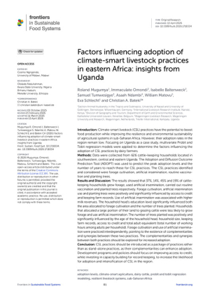 Factors influencing adoption of climate smart livestock practices in eastern Africa - insights from Uganda.pdf.jpg Factors influencing adoption of climate smart livestock practices in eastern Africa - insights from Uganda.pdf.jpg