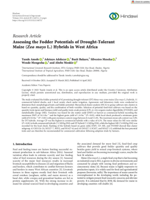 International Journal of Agronomy - 2022 - Amole - Assessing the Fodder Potentials of Drought‐Tolerant Maize Zea mays L .pdf.jpg