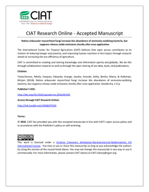 Manuscript - Native arbuscular mycorrhizal fungi increase the abundance of ammoniaoxidizing bacteria, but suppress nitrous oxide emissions shortly after urea application.pdf.jpg