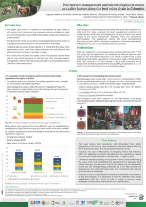 Post mortem Management and Microbiological Presence as Quality Factors along the Beef Value Chain in Colombia POSTER.pdf.jpg