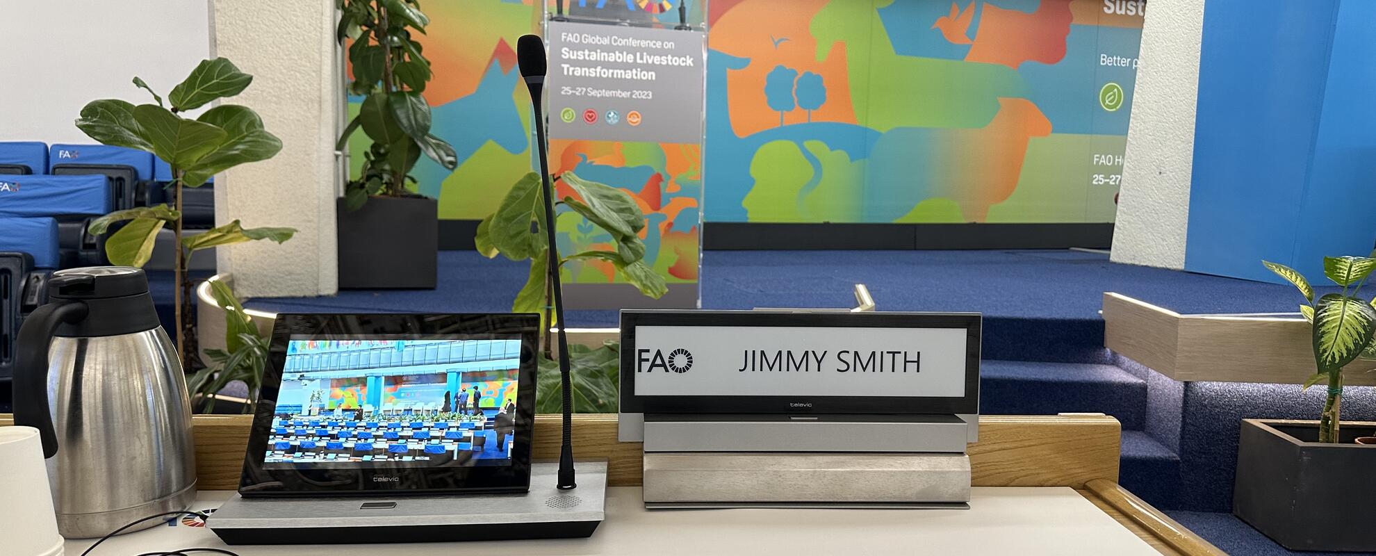 Jimmy Smith's seat at the FAO conference