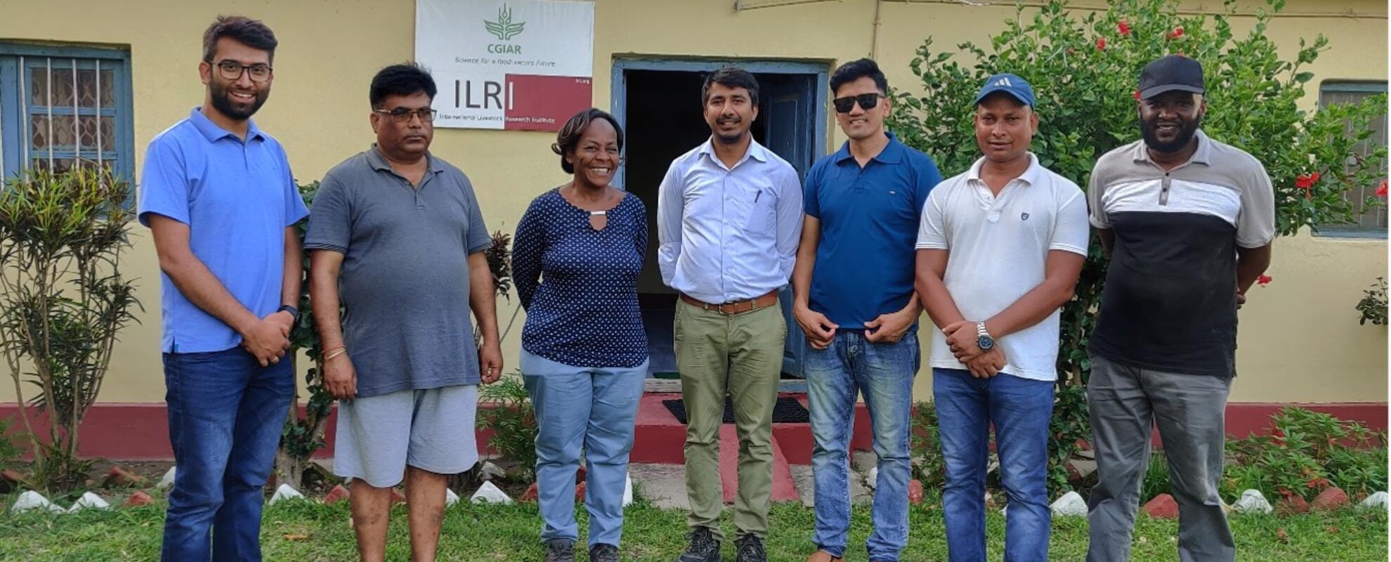   ILRI team visits the field office at Tarahara, Nepal on 2 May 2023. (ILRI / Suresh Basnet)