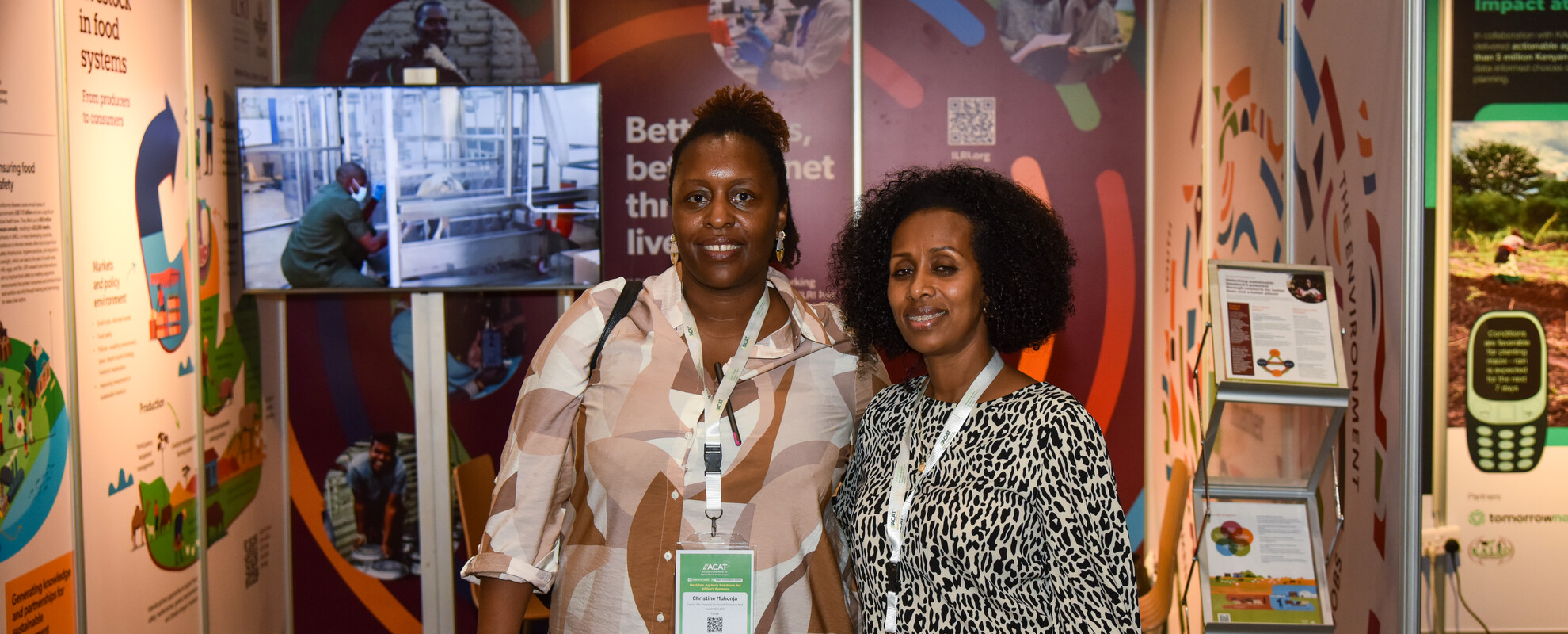 Christine Muhonja and Tsehay Gashaw at ACAT 2025 Credit: Saleef Nyambok/ILRI