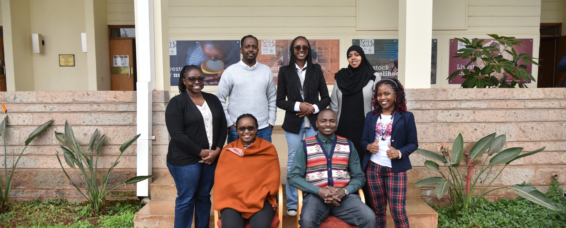 Back row: Juliet Masiga, Isse Farah, Evalyne Gichuki, Tahira Mohammed, Sharon Nalubega, Front: Cap Dev's Leah Symekher and Marvin Wasonga (Photo credit: Saleef Nyambok/ILRI)