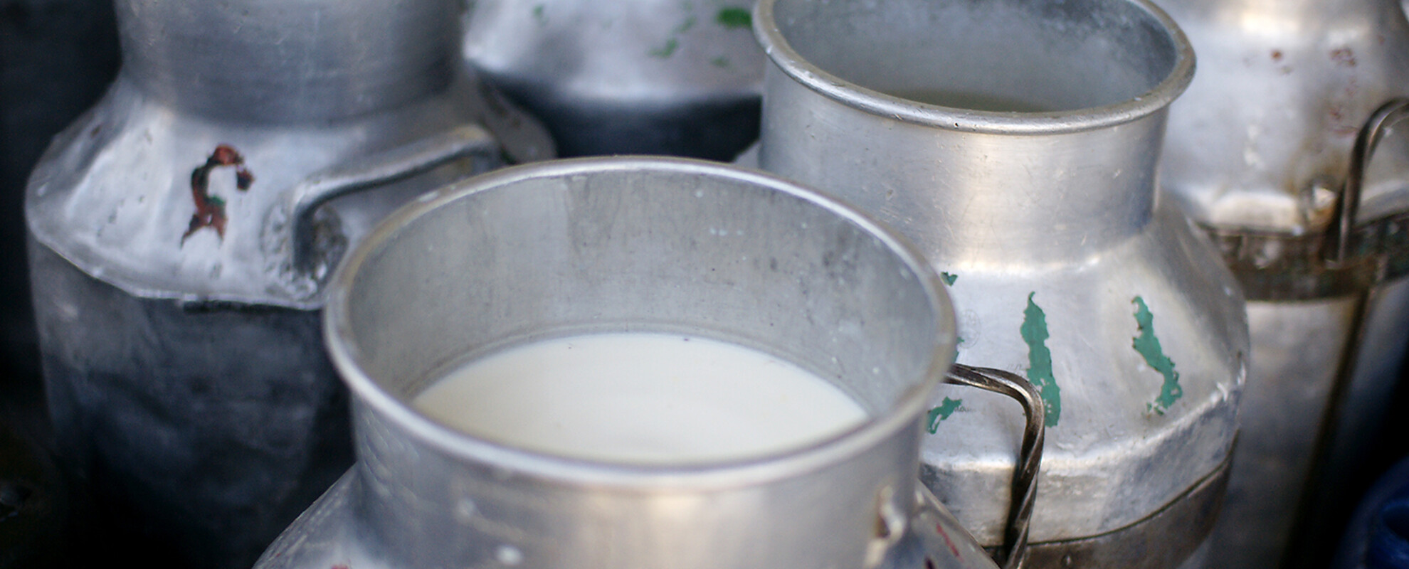 Milk cans, Ol Kalou, Kenya