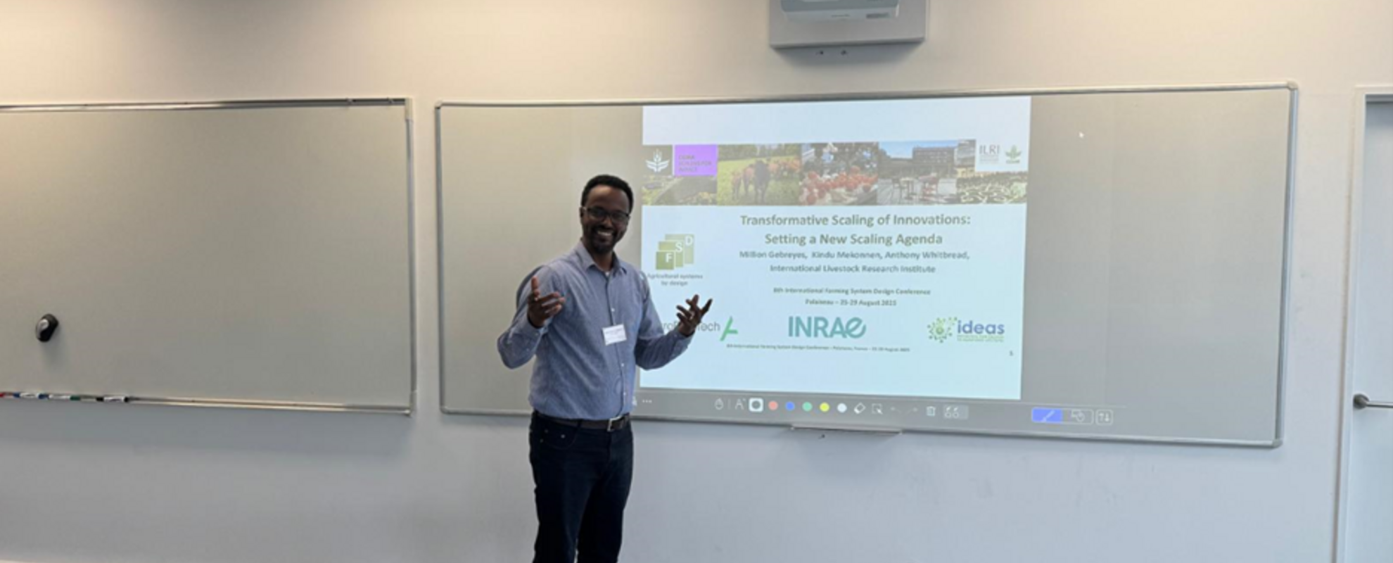 Million Gebreyes presenting at the FSD8