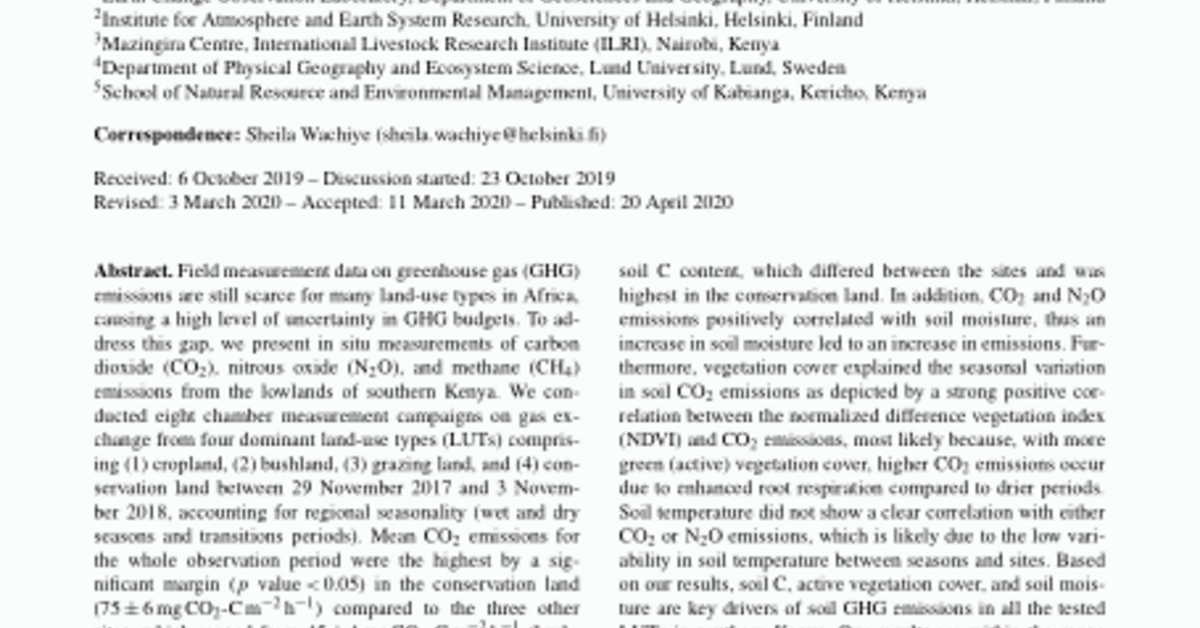 Soil greenhouse gas emissions under different land-use types in Savanna ...
