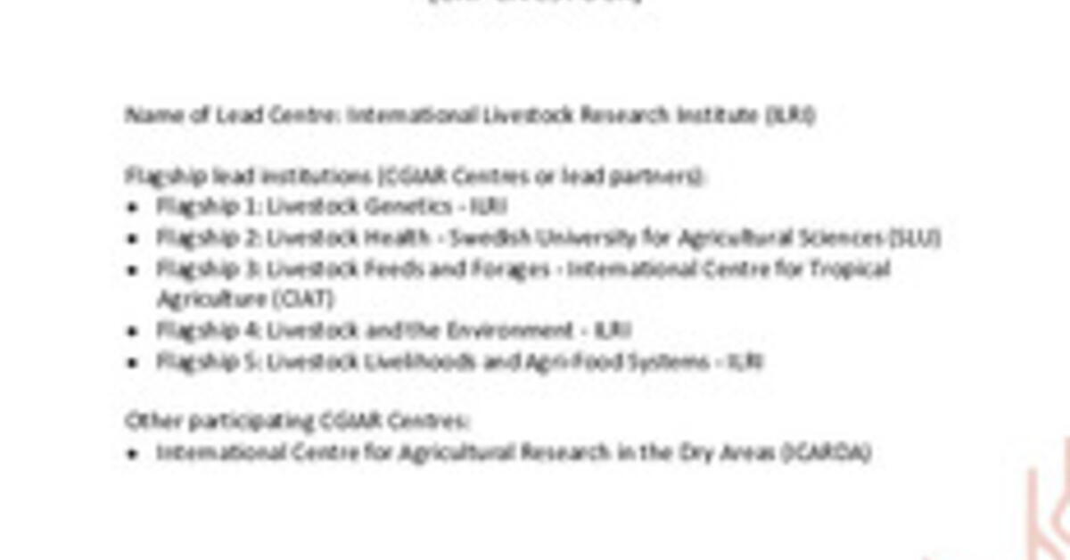 Annual report 2020 CGIAR Research Program on Livestock