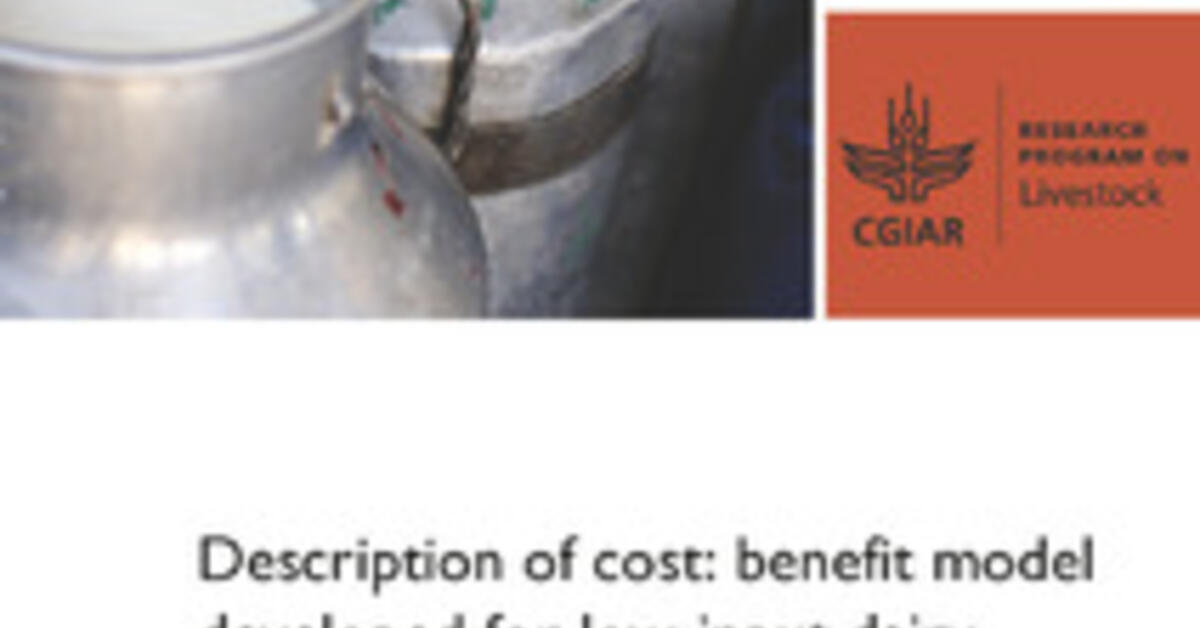 Description of cost benefit model developed for lowinput dairy