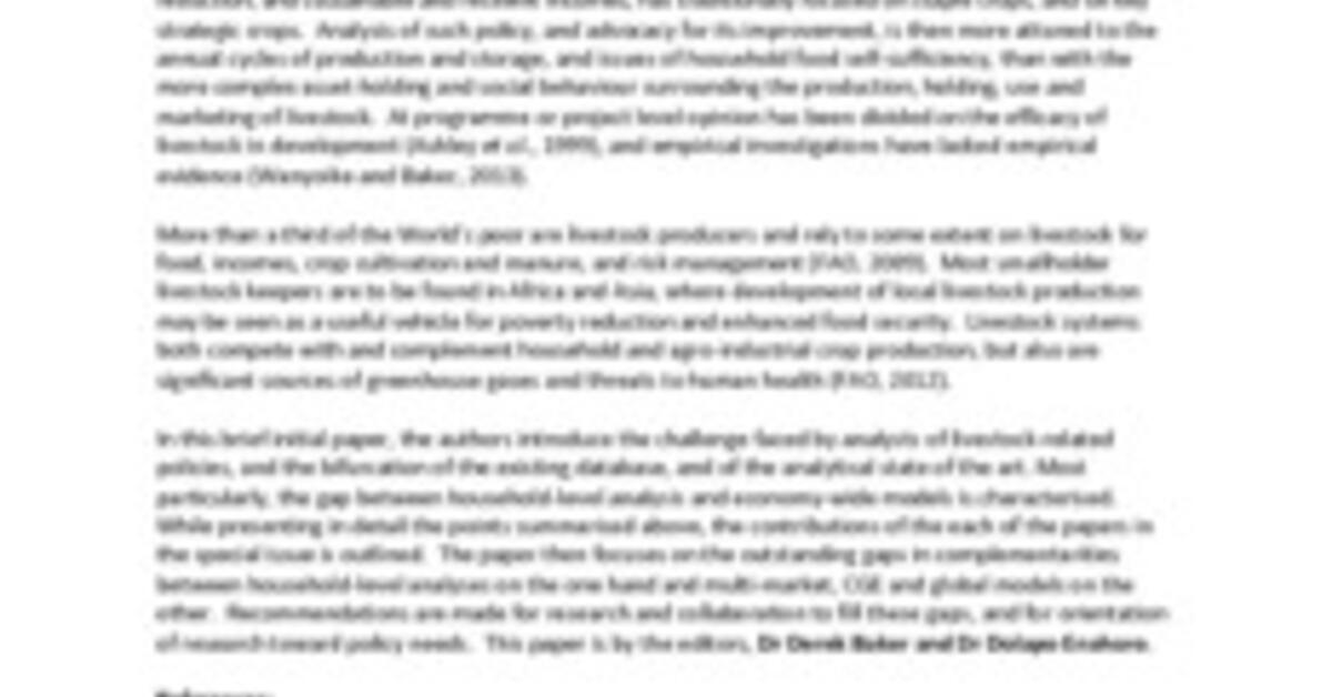 Mainstreaming livestock value chains Bringing the research to bear on