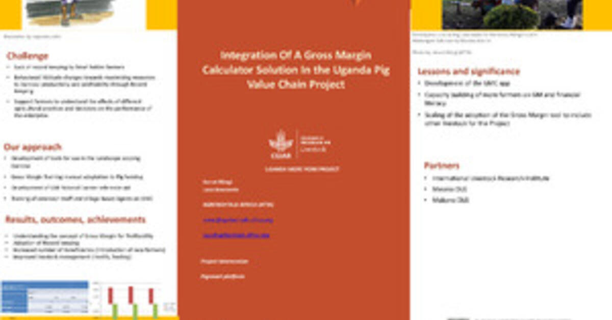 Integration of a gross margin calculator solution in the Uganda pig