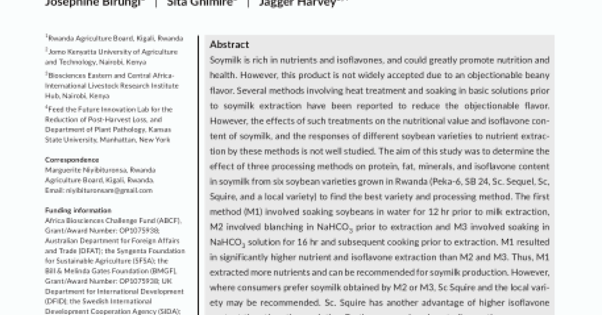 The effect of different processing methods on nutrient and isoflavone ...