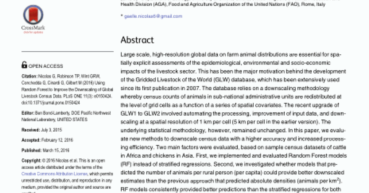 Using Random Forest to Improve the Downscaling of Global Livestock ...