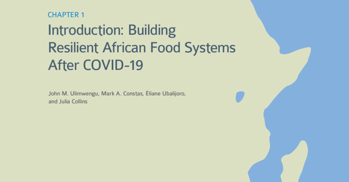 Introduction: Building resilient African food systems after COVID-19