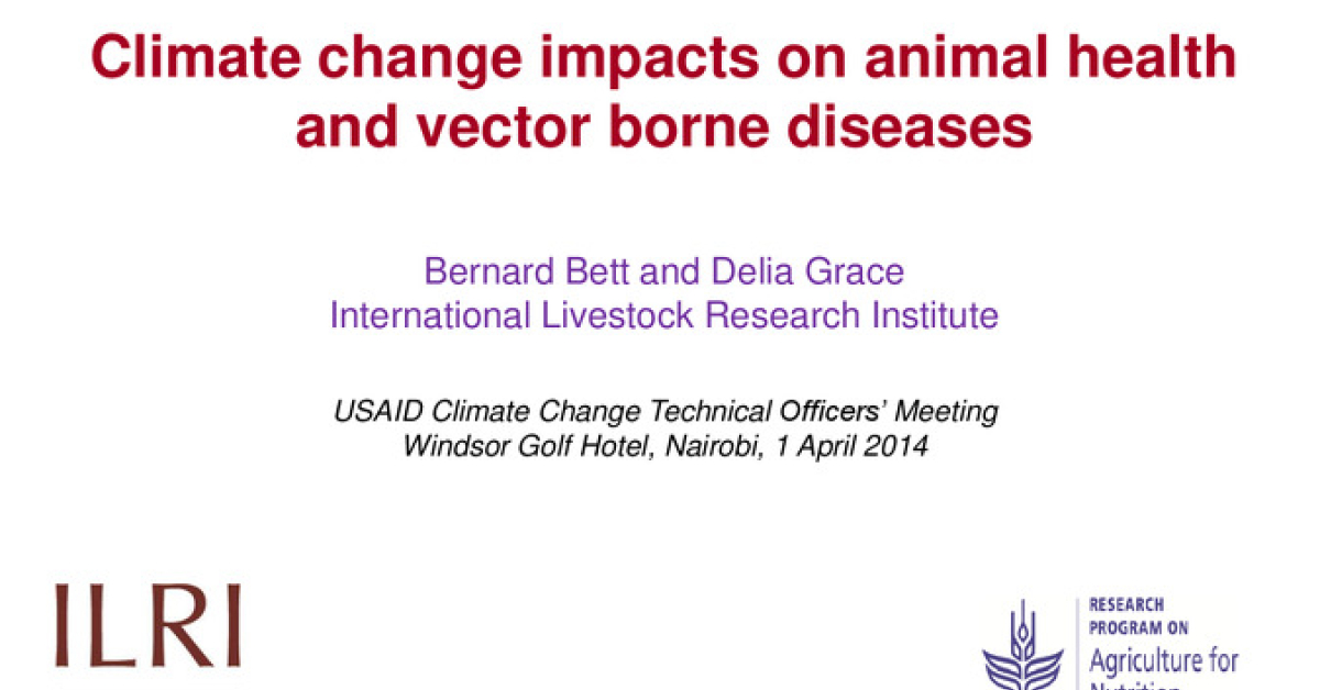Climate change impacts on animal health and vector borne diseases