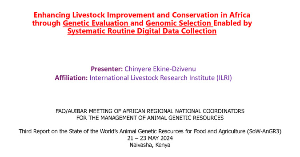 Enhancing livestock improvement and conservation in Africa through ...