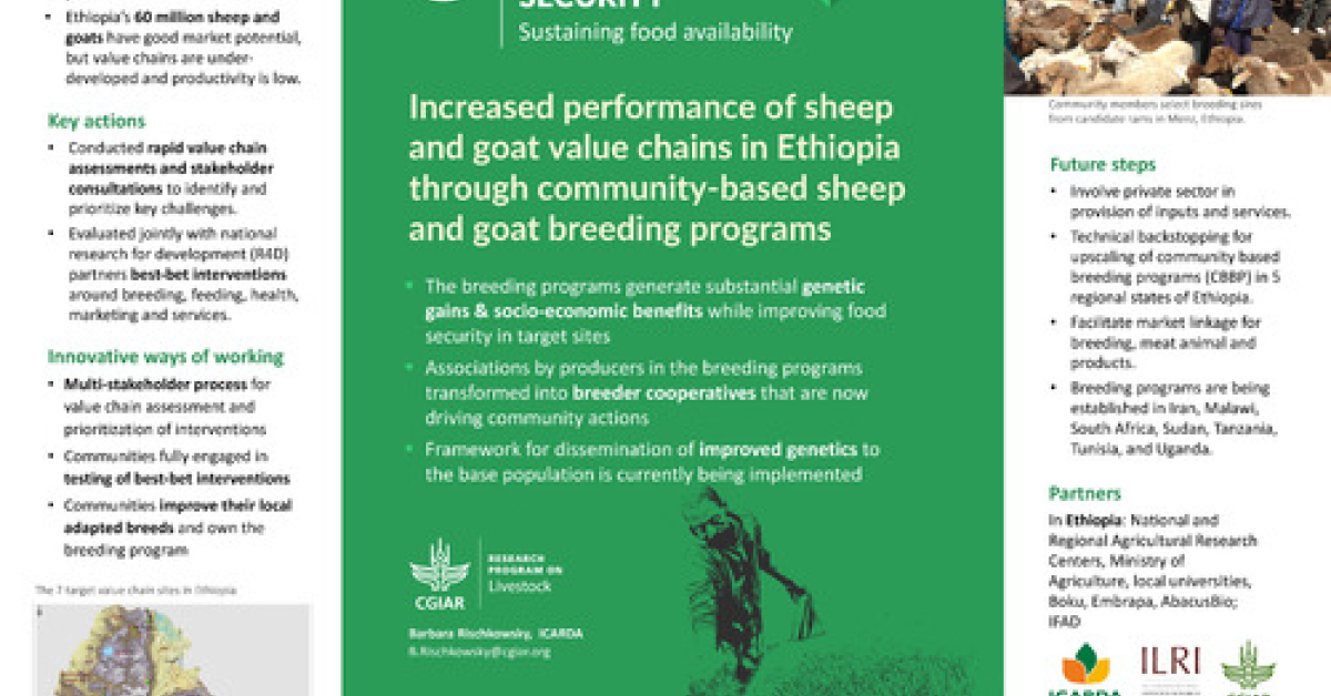 Increased performance of sheep and goat value chains in Ethiopia ...