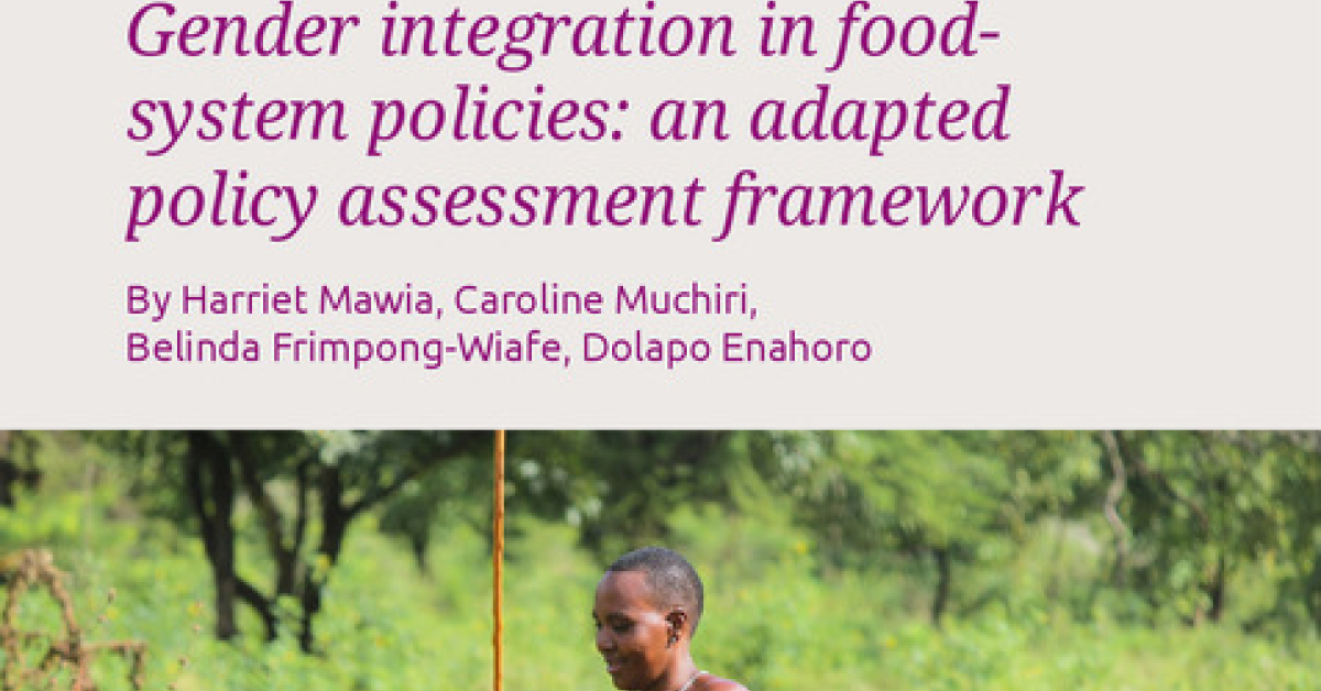 Gender integration in food-system policies: an adapted policy ...