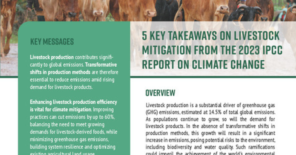 Five key takeaways on livestock mitigation from the 2023 IPCC report on ...