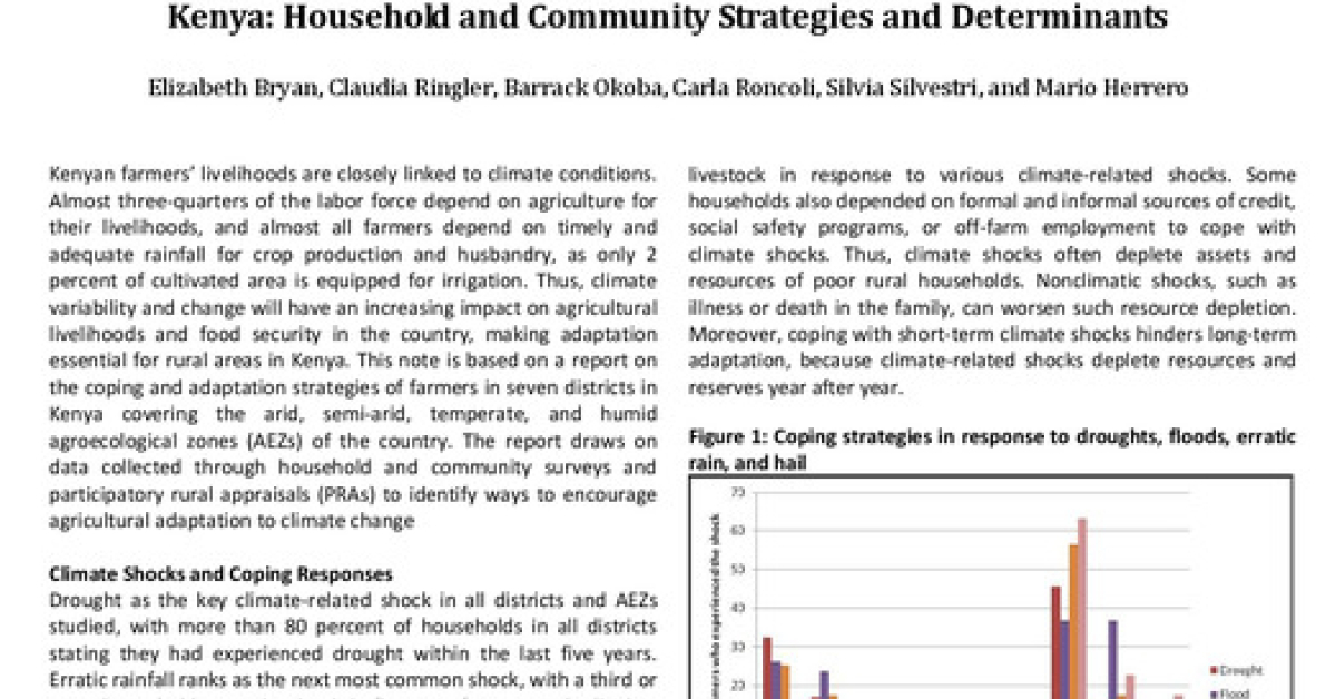 Coping with climate variability and adapting to climate change in Kenya ...