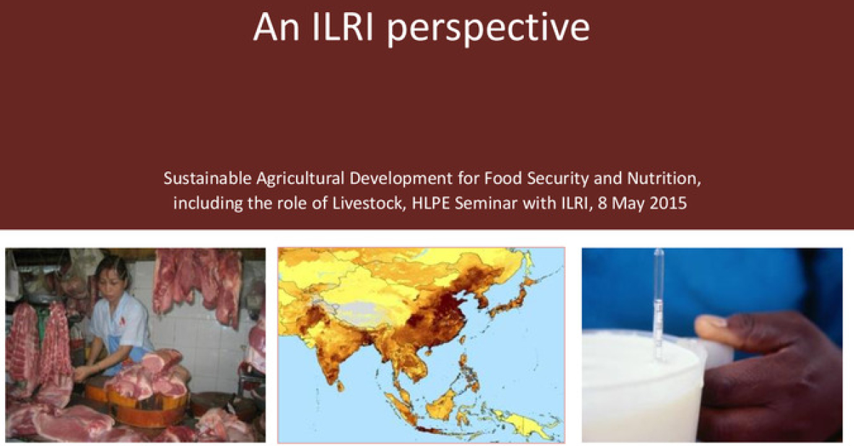 Livestock and food security: An ILRI perspective