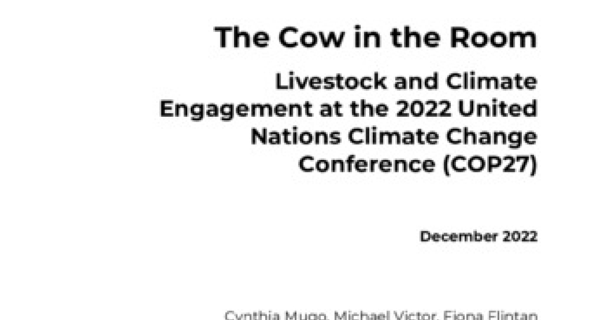 The Cow in the Room Livestock and Climate Engagement at the 2022 United ...
