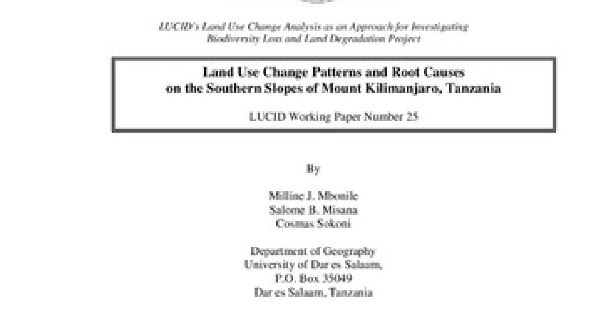 Land use change patterns and root causes of land use change on the ...