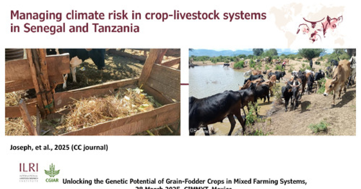 Managing climate risk in crop-livestock systems in Senegal and Tanzania