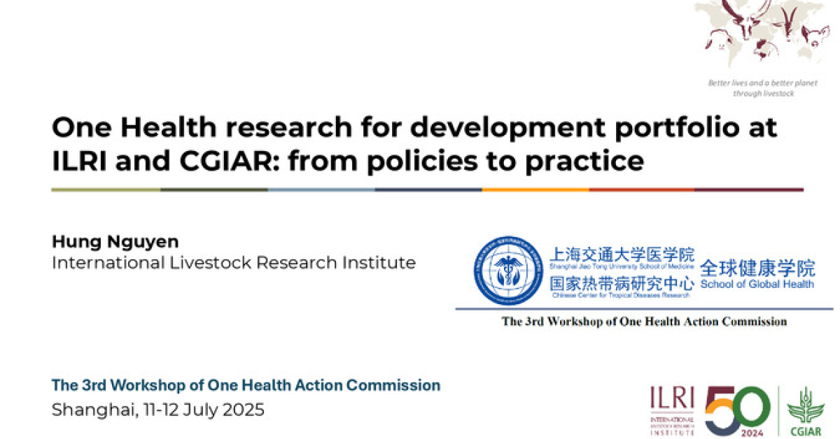 One Health research for development portfolio at ILRI and CGIAR: from ...